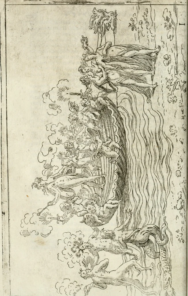 An illustration from Feste nelle nozze del serenissimo don Francesco Medici gran dvca di Toscana; et della sereniss. sua consorte la sig. Bianca Cappello, 1579, leaf 71