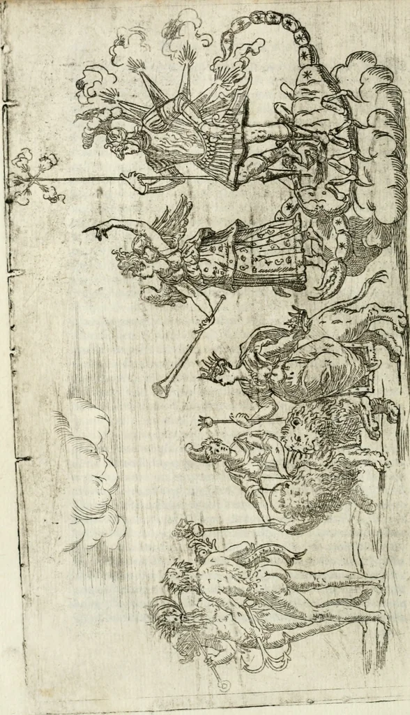 An illustration from Feste nelle nozze del serenissimo don Francesco Medici gran dvca di Toscana; et della sereniss. sua consorte la sig. Bianca Cappello, 1579, leaf 77