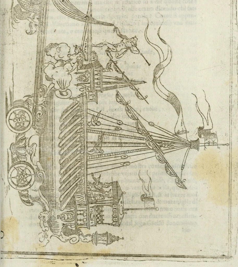An illustration from Feste nelle nozze del serenissimo don Francesco Medici gran dvca di Toscana; et della sereniss. sua consorte la sig. Bianca Cappello, 1579, leaf 88