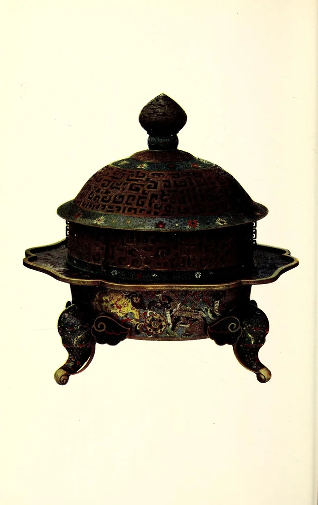 An illustration from A few examples of oriental art, illustrated in colour selcted from the Larkin Gallery, 104, New Bond Street, W., consisting of blue and white famille verte, famille rose, and monochrome porcelains, pottery, bronzes, cloisonne, Hardstones, Rugs, etc, leaf 28