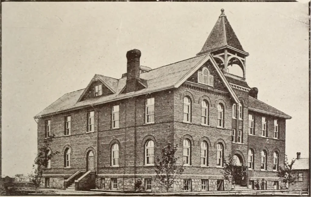 An illustration from A few facts about the city of Saskatoon : something of its past, present and prospects for the future, a city of opportunities. A railway centre. The hub of the great hard wheat area of Central Saskatchewan, 1907, leaf 15