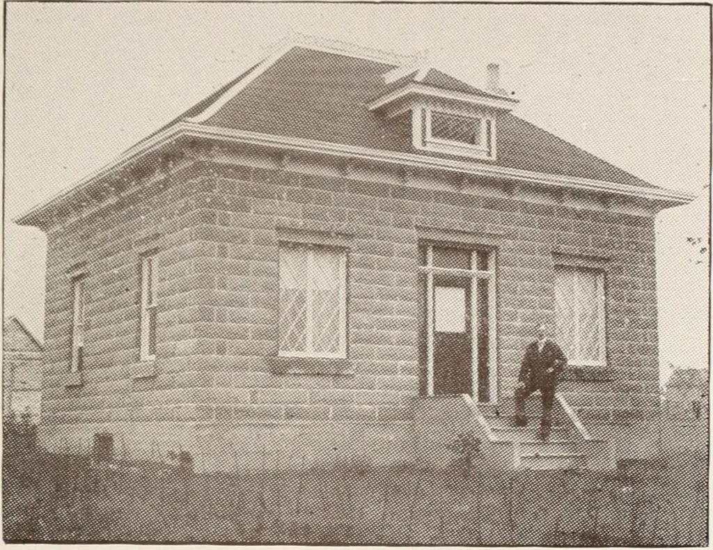 An illustration from A few facts about the city of Saskatoon : something of its past, present and prospects for the future, a city of opportunities. A railway centre. The hub of the great hard wheat area of Central Saskatchewan, 1907, leaf 23