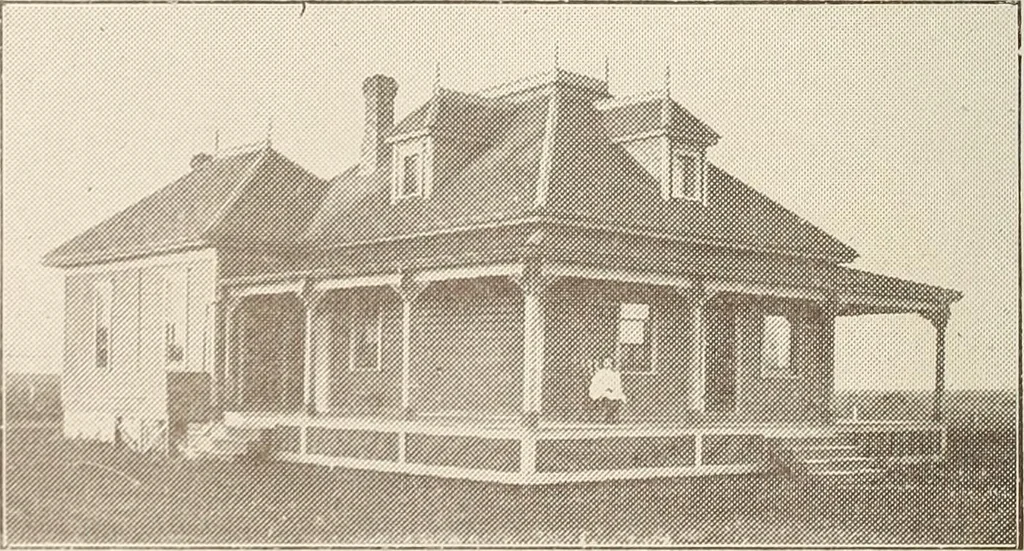 An illustration from A few facts about the city of Saskatoon : something of its past, present and prospects for the future, a city of opportunities. A railway centre. The hub of the great hard wheat area of Central Saskatchewan, 1907, leaf 32