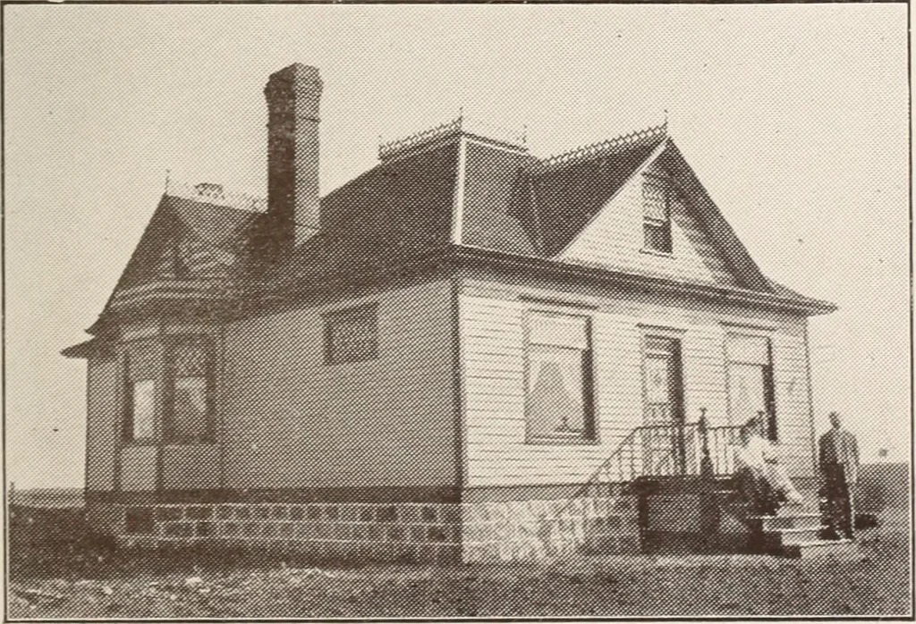 An illustration from A few facts about the city of Saskatoon : something of its past, present and prospects for the future, a city of opportunities. A railway centre. The hub of the great hard wheat area of Central Saskatchewan, 1907, leaf 33