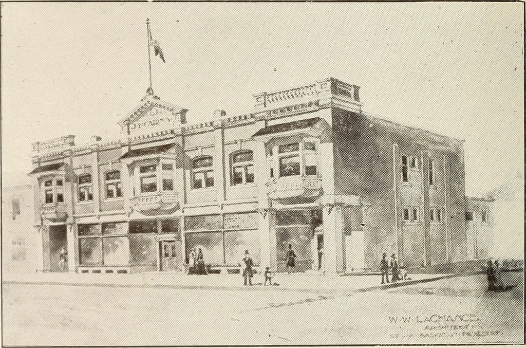 An illustration from A few facts about the city of Saskatoon : something of its past, present and prospects for the future, a city of opportunities. A railway centre. The hub of the great hard wheat area of Central Saskatchewan, 1907, leaf 6