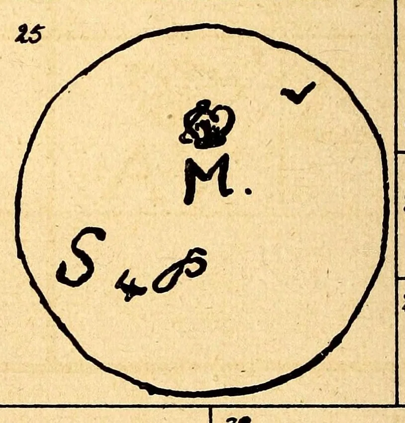 An illustration from Führer für sammler von Porzellan und Fayence, Steinzeug, Steingut usw : Vollständiges Verzeichnis der auf älterem Porzellan, Fayence, Steingut usw. befindlichen Marken, 1919, leaf 274