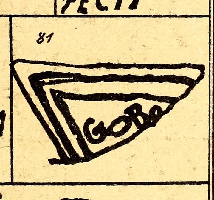 An illustration from Führer für sammler von Porzellan und Fayence, Steinzeug, Steingut usw : Vollständiges Verzeichnis der auf älterem Porzellan, Fayence, Steingut usw. befindlichen Marken, 1919, leaf 47