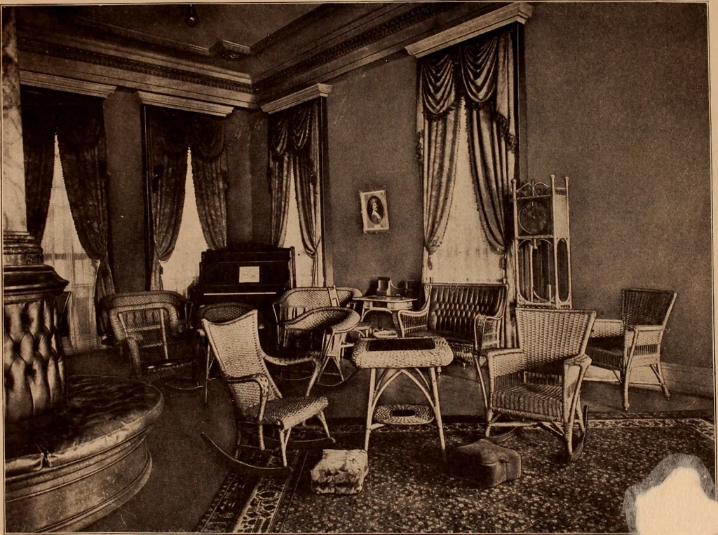 An illustration from Fiber rush, imported malacca and mission furniture., 1904, leaf 104