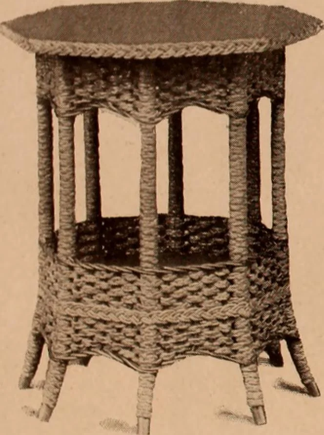 An illustration from Fiber rush, imported malacca and mission furniture., 1904, leaf 107