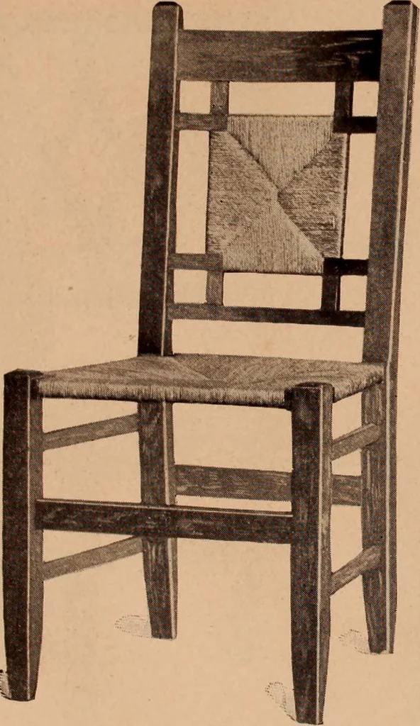 An illustration from Fiber rush, imported malacca and mission furniture., 1904, leaf 13