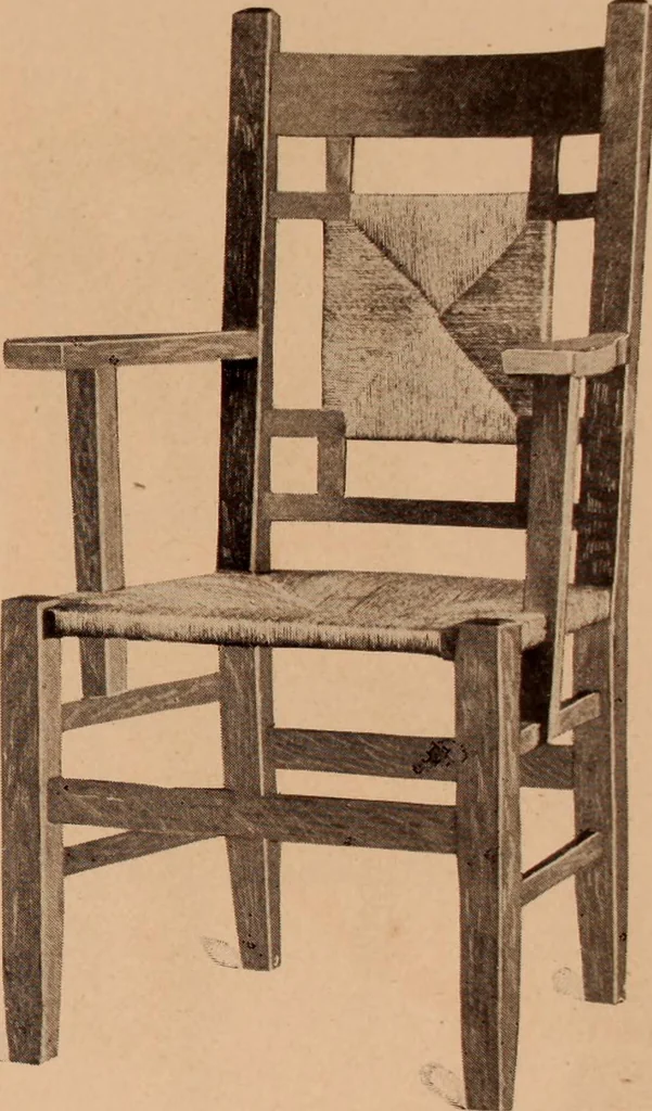 An illustration from Fiber rush, imported malacca and mission furniture., 1904, leaf 13