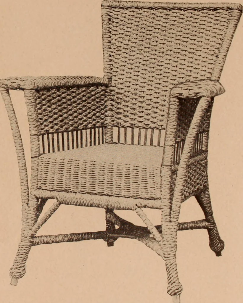 An illustration from Fiber rush, imported malacca and mission furniture., 1904, leaf 135