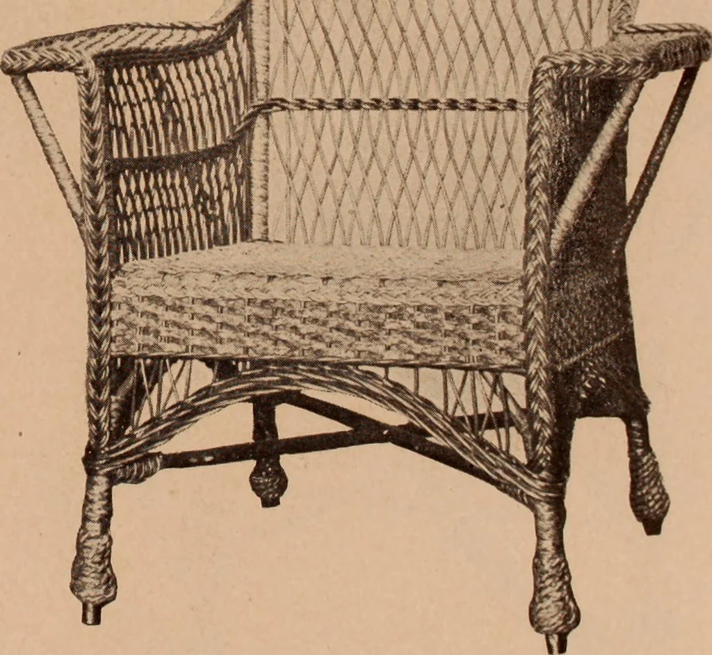 An illustration from Fiber rush, imported malacca and mission furniture., 1904, leaf 143