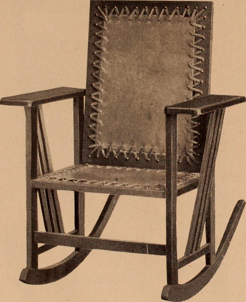 An illustration from Fiber rush, imported malacca and mission furniture., 1904, leaf 19