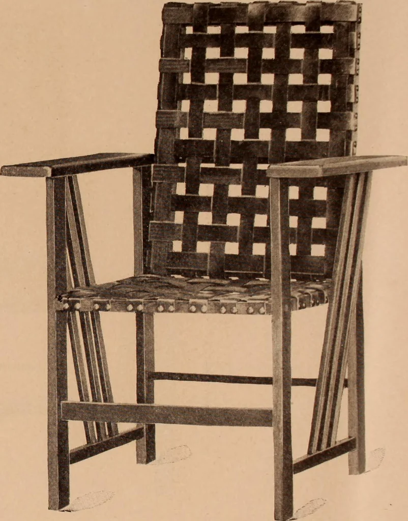 An illustration from Fiber rush, imported malacca and mission furniture., 1904, leaf 21