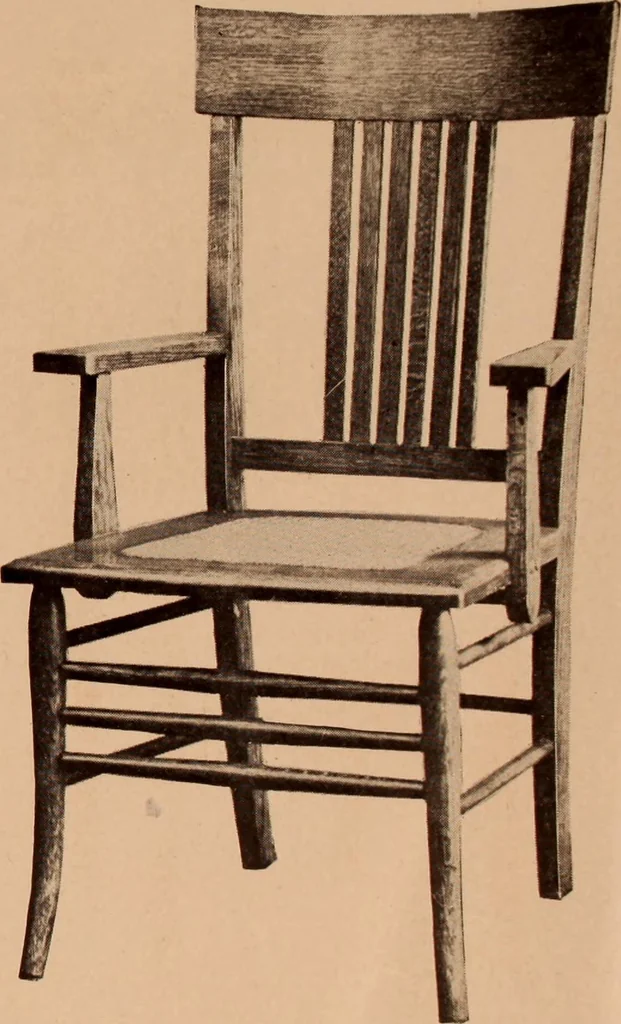 An illustration from Fiber rush, imported malacca and mission furniture., 1904, leaf 5