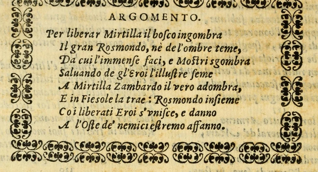 An illustration from Fiesole distrvtta, 1621, leaf 110