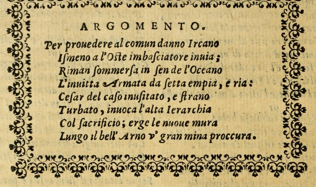 An illustration from Fiesole distrvtta, 1621, leaf 140