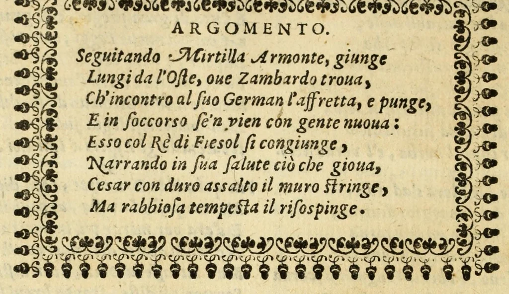 An illustration from Fiesole distrvtta, 1621, leaf 56