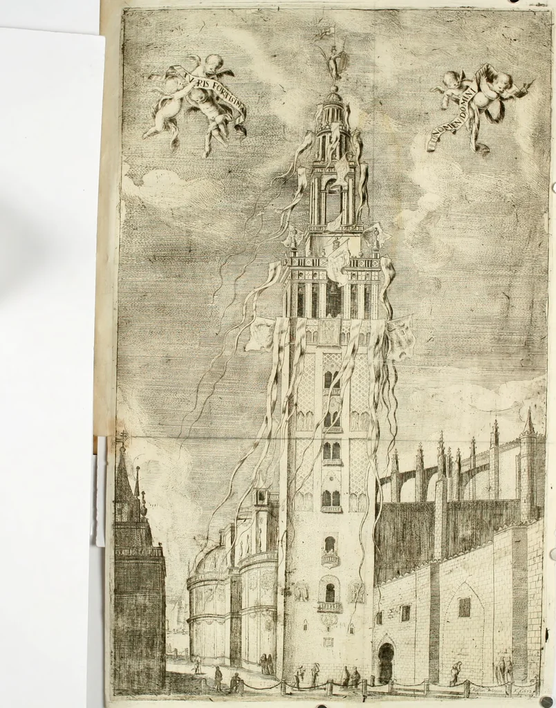 An illustration from Fiestas de la S. Iglesia Metropolitana, y Patriarcal de Sevilla : al nuevo culto del señor rey S. Fernando el Tercero de Castilla y de Leon : concedido a todas las iglesias de España, por la santidad de nuestro beatissimo padre Clemente X ..., 1672, leaf 31