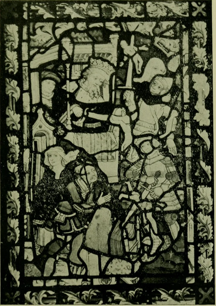 An illustration from Fifteenth-century glass in the chancel window of St. Peter Mancroft, Norwich, 1911, leaf 62