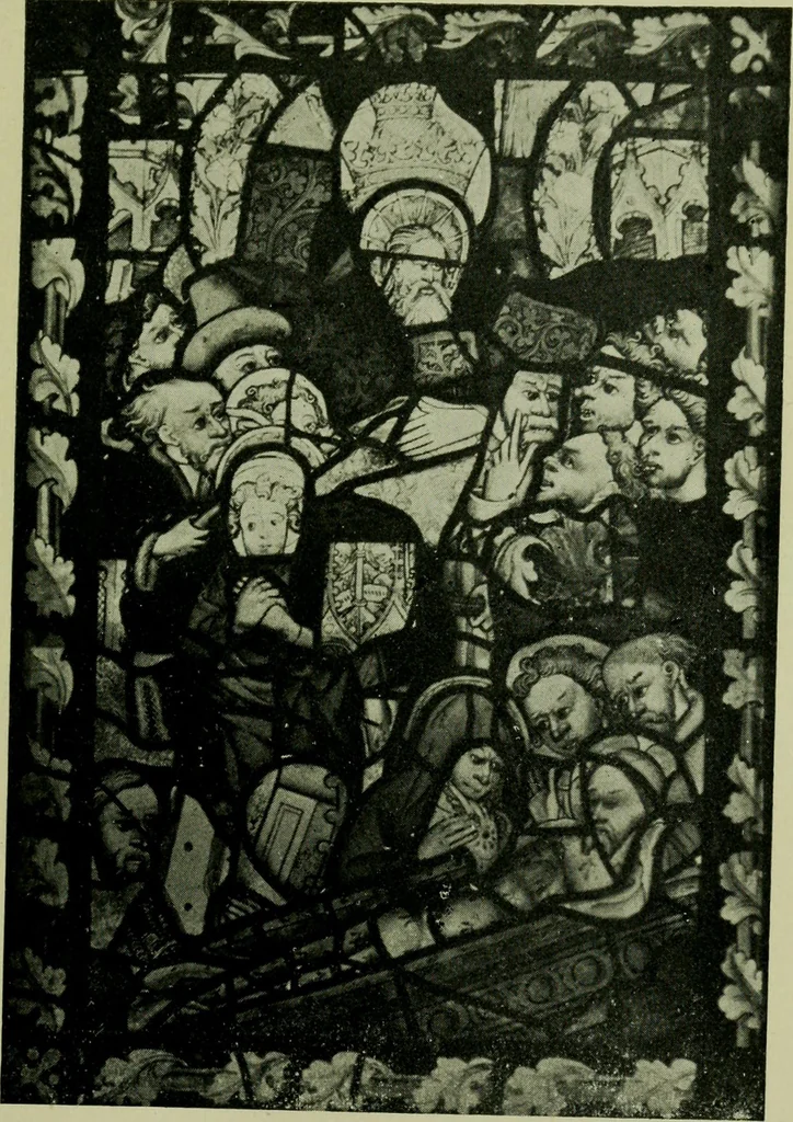 An illustration from Fifteenth-century glass in the chancel window of St. Peter Mancroft, Norwich, 1911, leaf 74
