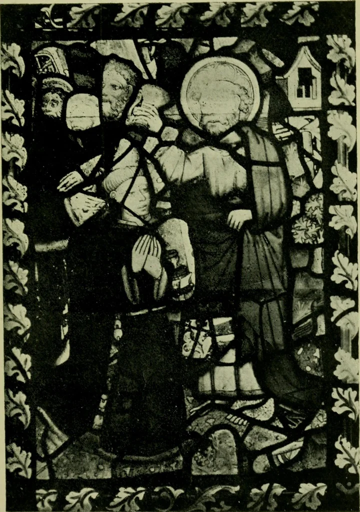 An illustration from Fifteenth-century glass in the chancel window of St. Peter Mancroft, Norwich, 1911, leaf 98
