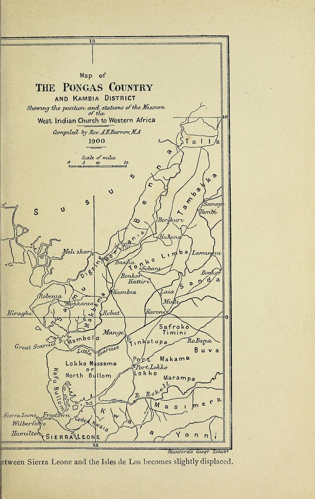 An illustration from Fifty years in Western Africa: being a record of the work of the West Indian Church on the banks of the Rio Pongo, 1900, leaf 11
