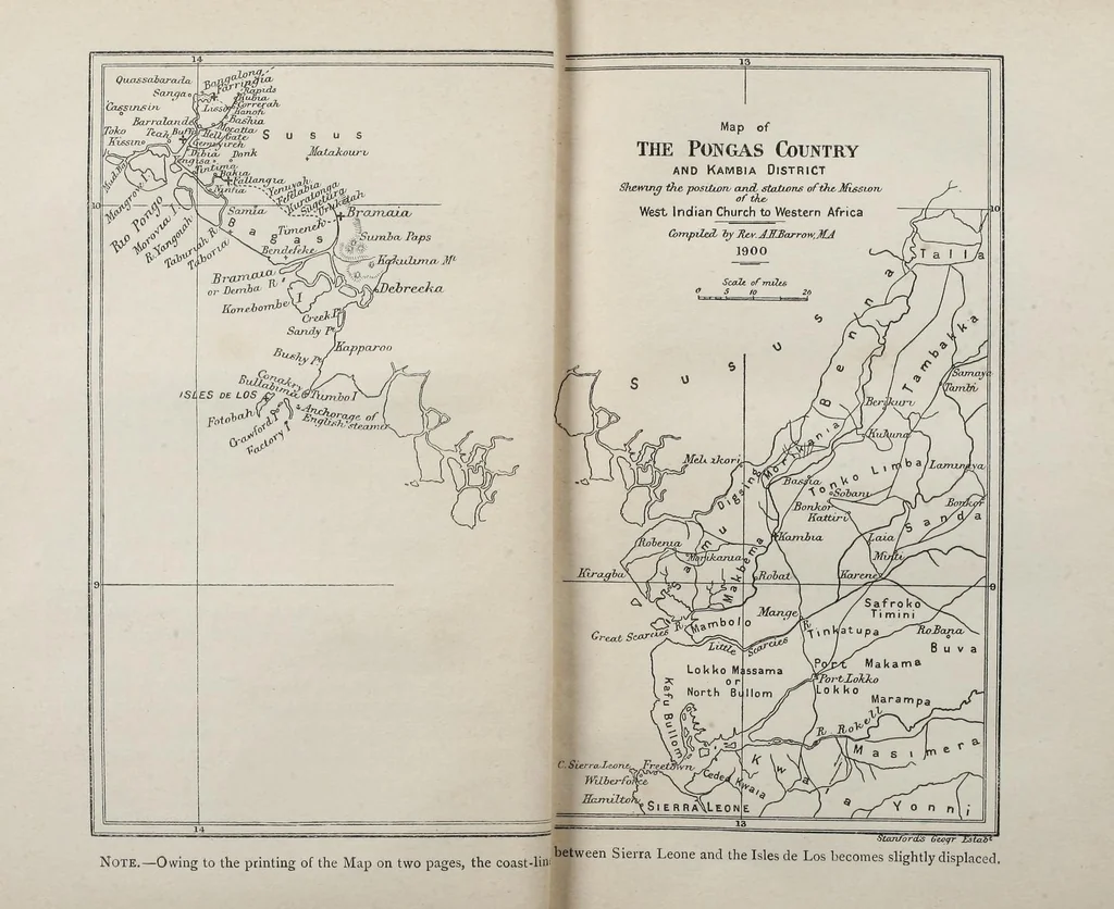 An illustration from Fifty years in Western Africa: being a record of the work of the West Indian Church on the banks of the Rio Pongo, 1900, leaf 13