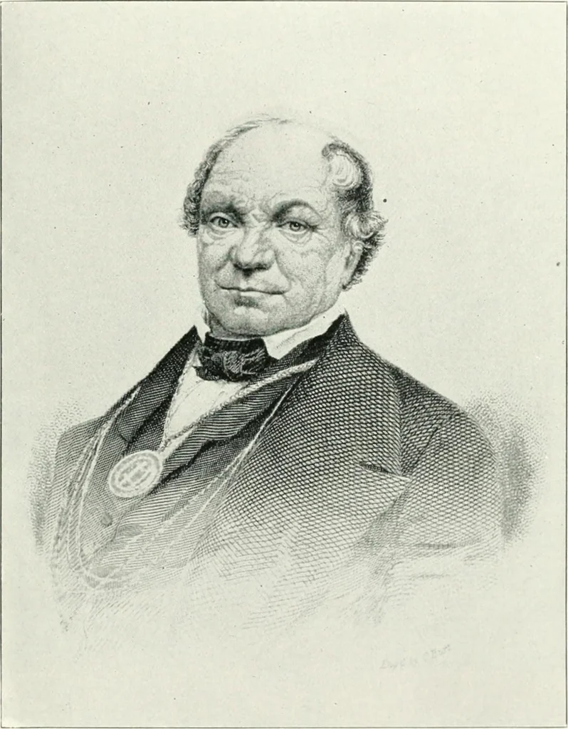 An illustration from Fifty years of Odd Fellowship in California : commemorating the founding of the Order by the instituting of California Lodge No. 1, on September ninth, eighteen hundred and forty-nine, 1899, leaf 17