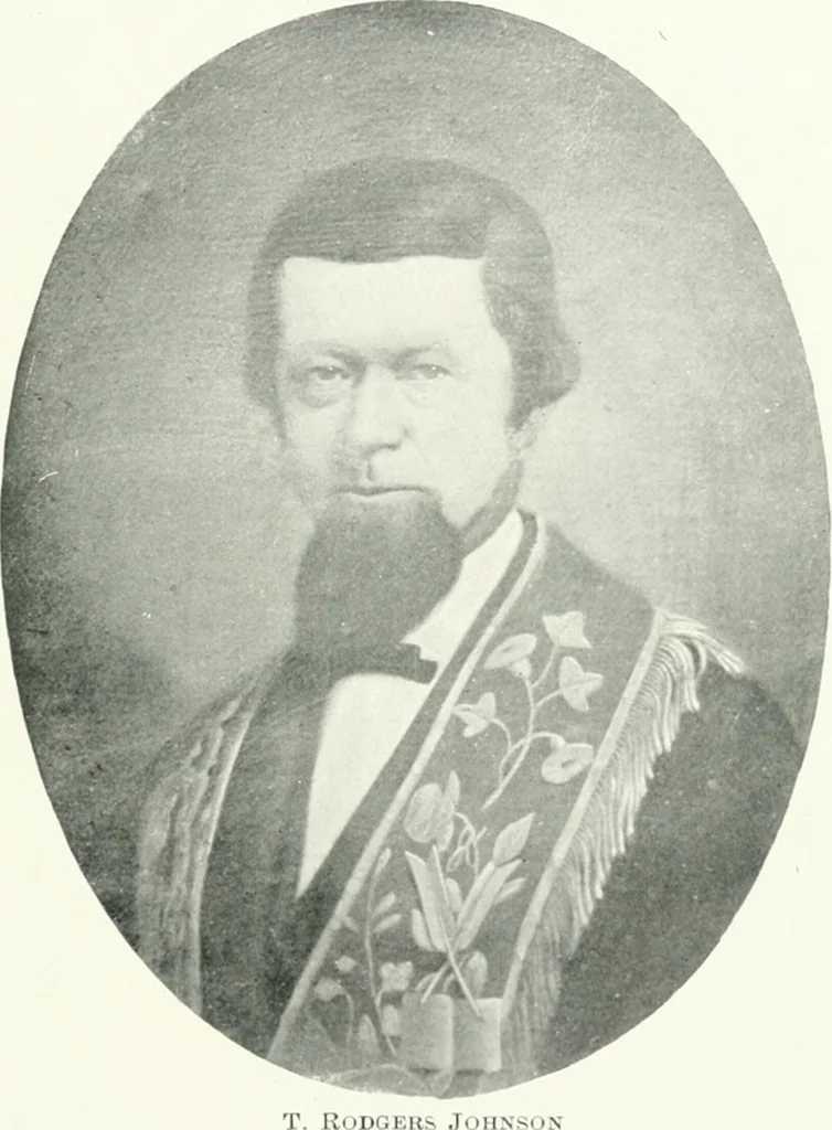 An illustration from Fifty years of Odd Fellowship in California : commemorating the founding of the Order by the instituting of California Lodge No. 1, on September ninth, eighteen hundred and forty-nine, 1899, leaf 25