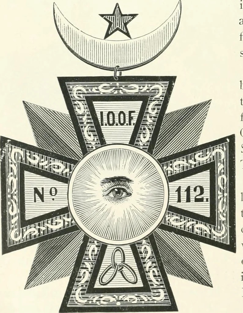 An illustration from Fifty years of Odd Fellowship in California : commemorating the founding of the Order by the instituting of California Lodge No. 1, on September ninth, eighteen hundred and forty-nine, 1899, leaf 286