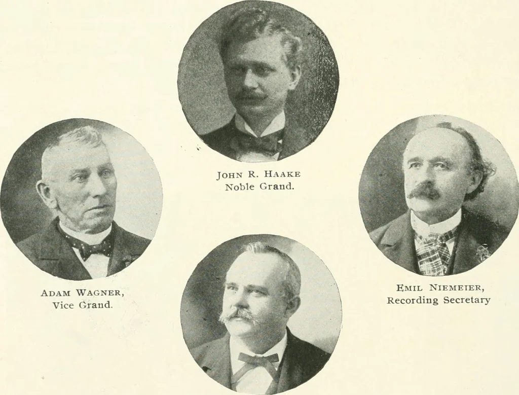 An illustration from Fifty years of Odd Fellowship in California : commemorating the founding of the Order by the instituting of California Lodge No. 1, on September ninth, eighteen hundred and forty-nine, 1899, leaf 288