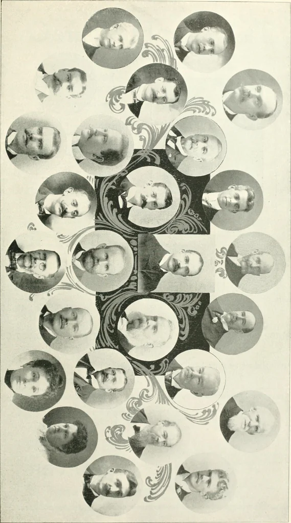 An illustration from Fifty years of Odd Fellowship in California : commemorating the founding of the Order by the instituting of California Lodge No. 1, on September ninth, eighteen hundred and forty-nine, 1899, leaf 345