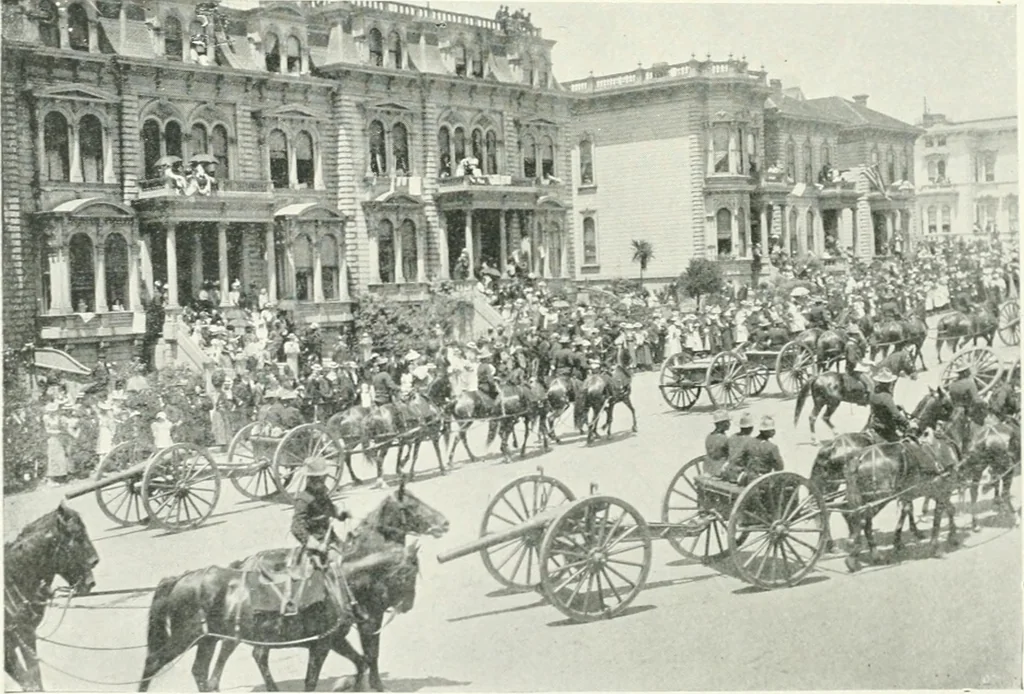 An illustration from Fifty years of Odd Fellowship in California : commemorating the founding of the Order by the instituting of California Lodge No. 1, on September ninth, eighteen hundred and forty-nine, 1899, leaf 42