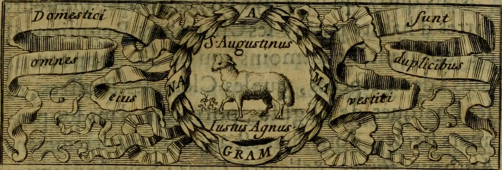 An illustration from Figures des differents habits des chanoines reguliers en ce siecle : auec vn discours sur les habits anciens et modernes de chanoines tant seculiers, que reguliers, 1666, leaf 12