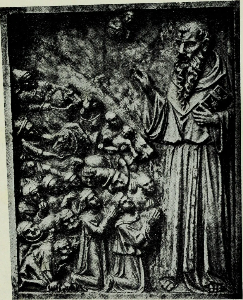 An illustration from Figurines Franciscaines. Vingt et une planches hors texte, couverture de Maurice Denis, 1921, leaf 109