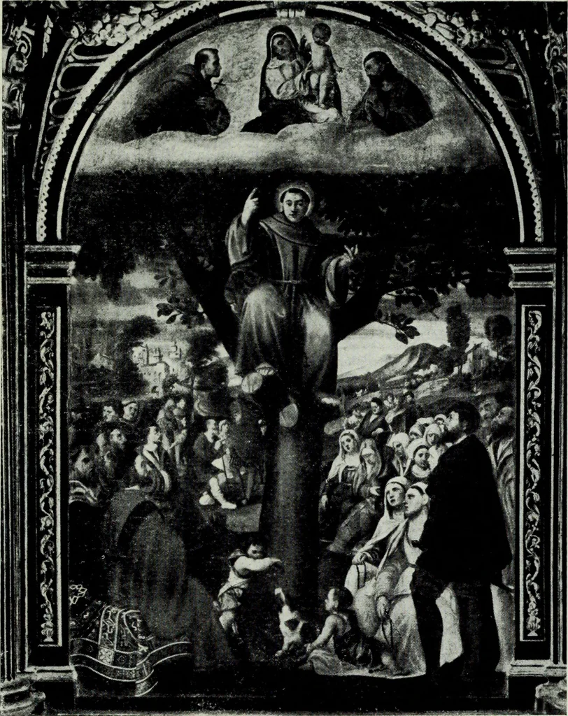 An illustration from Figurines Franciscaines. Vingt et une planches hors texte, couverture de Maurice Denis, 1921, leaf 45