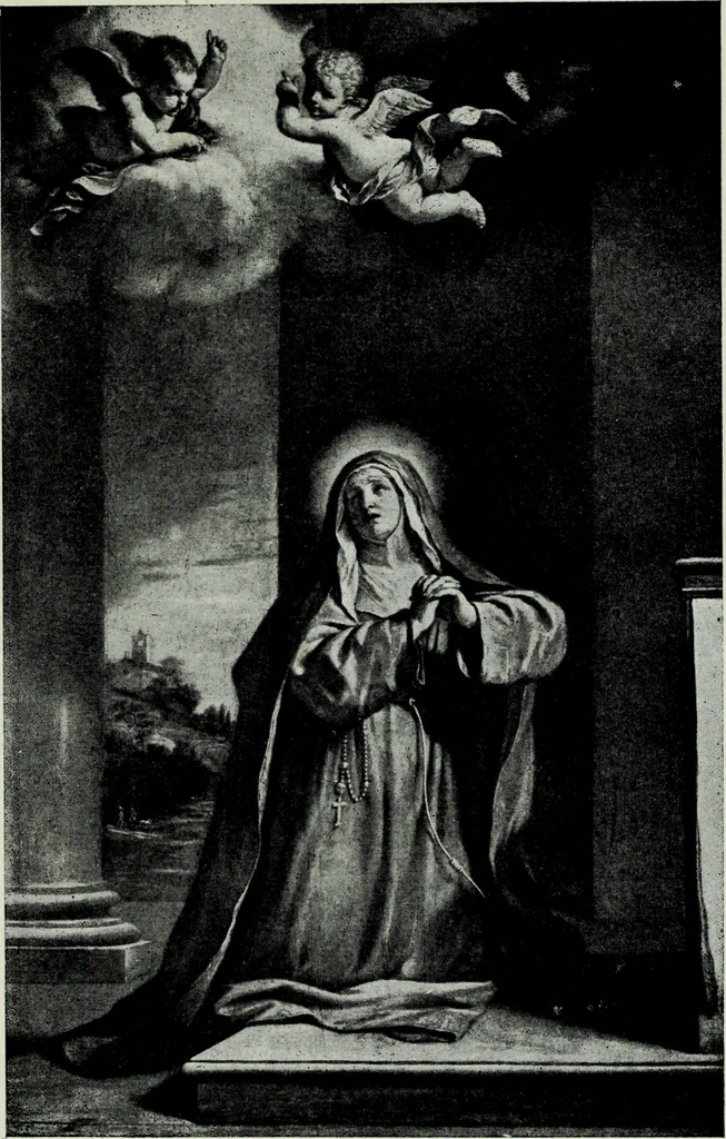 An illustration from Figurines Franciscaines. Vingt et une planches hors texte, couverture de Maurice Denis, 1921, leaf 71