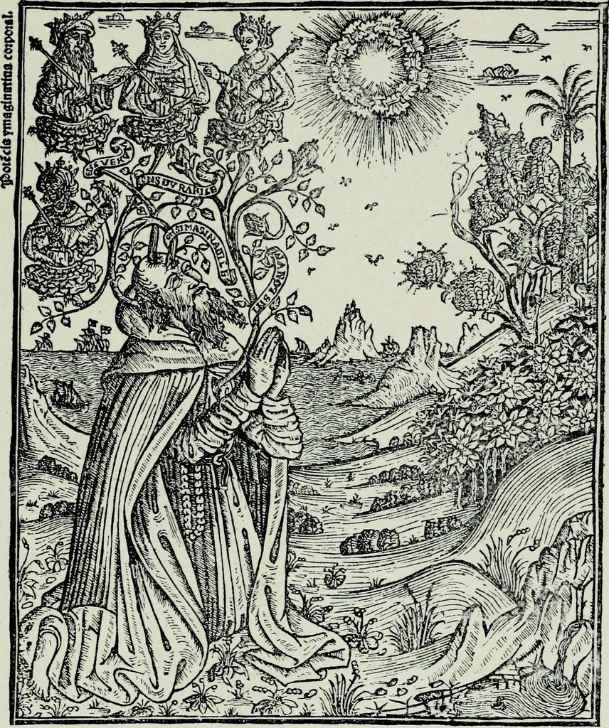An illustration from Figurines Franciscaines. Vingt et une planches hors texte, couverture de Maurice Denis, 1921, leaf 89