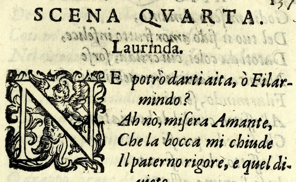 An illustration from Filarmindo : favola pastorale, 1605, leaf 139
