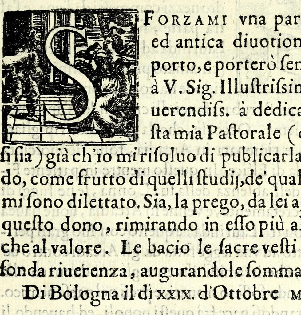 An illustration from Filarmindo : favola pastorale, 1605, leaf 7