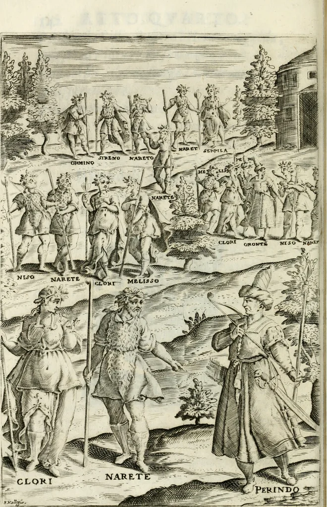 An illustration from Filli di Sciro : fauola pastorale, 1607, leaf 165