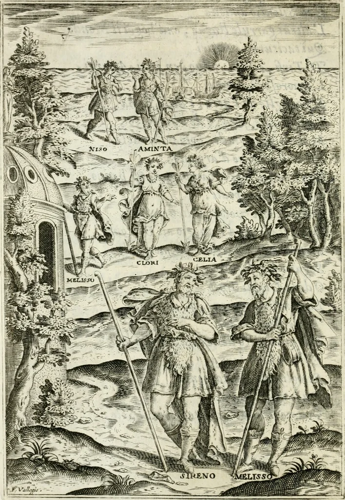 An illustration from Filli di Sciro : fauola pastorale, 1607, leaf 21