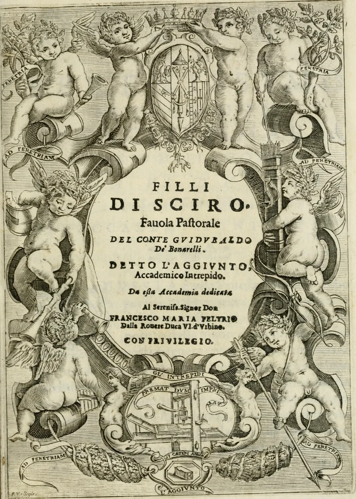 An illustration from Filli di Sciro : fauola pastorale, 1607, leaf 6