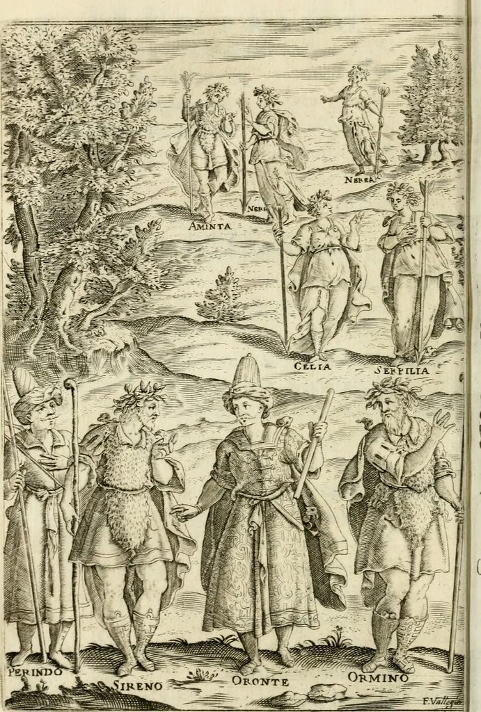 An illustration from Filli di Sciro : fauola pastorale, 1607, leaf 61
