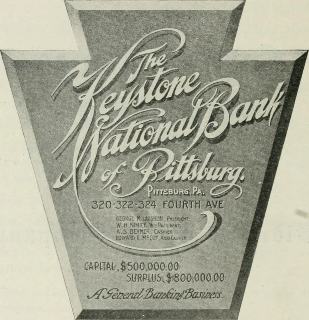 An illustration from Financial advertising, for commercial and savings banks, trust, title insurance, and safe deposit companies, investment houses, 1908, leaf 108