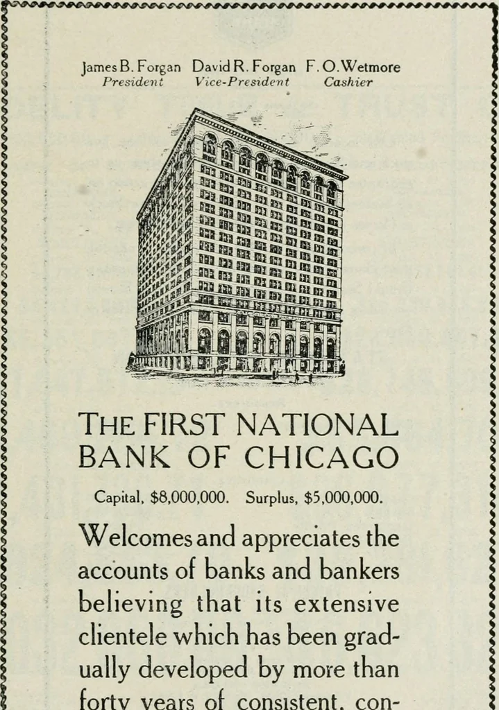 An illustration from Financial advertising, for commercial and savings banks, trust, title insurance, and safe deposit companies, investment houses, 1908, leaf 241