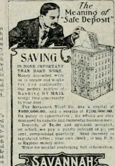 An illustration from Financial advertising, for commercial and savings banks, trust, title insurance, and safe deposit companies, investment houses, 1908, leaf 254