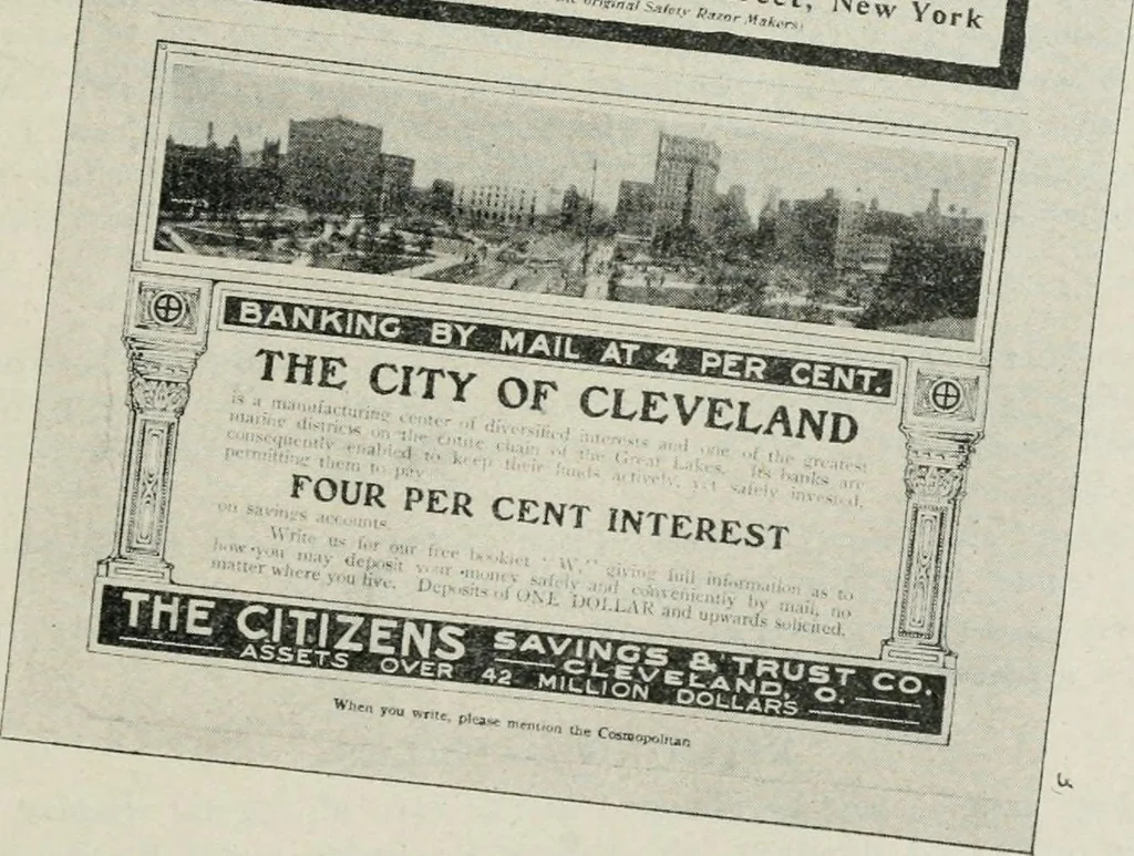 An illustration from Financial advertising, for commercial and savings banks, trust, title insurance, and safe deposit companies, investment houses, 1908, leaf 267